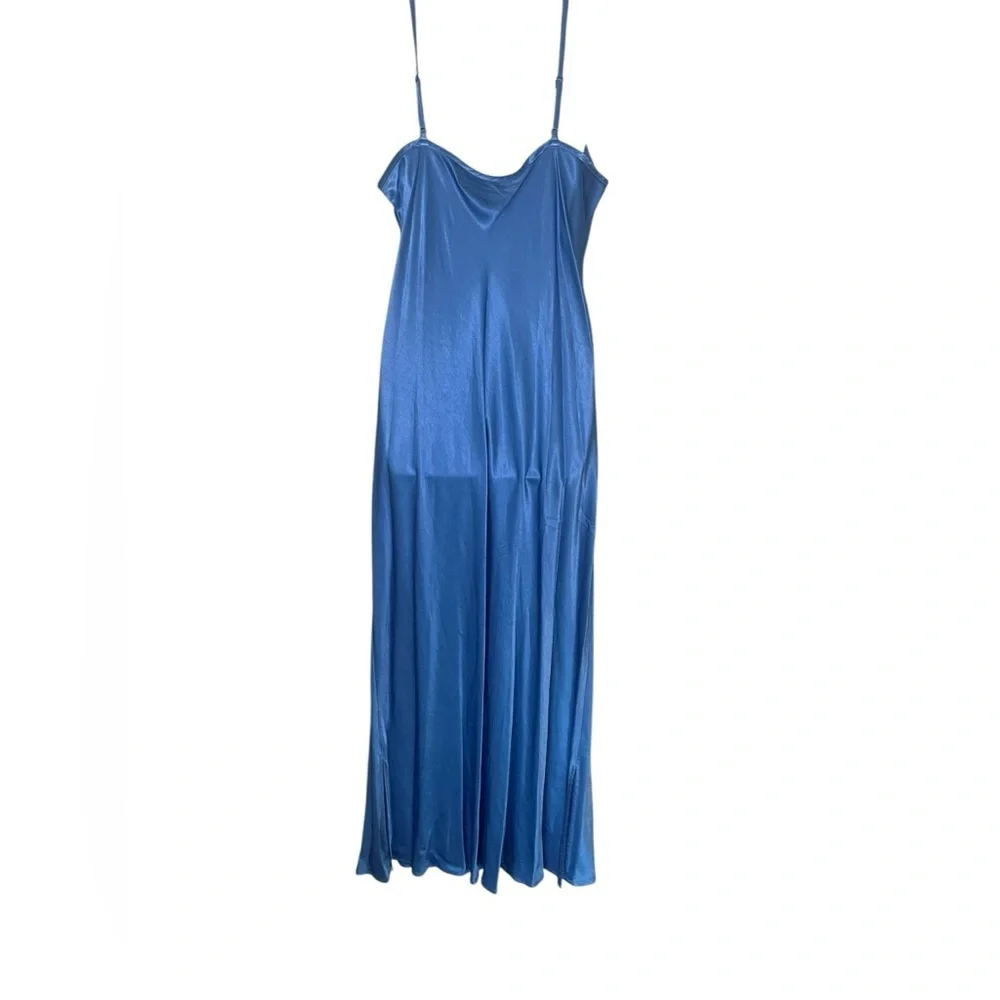 Enza Costa New Pool Blue Bias Cut Tank Slip Dress Size 4 / Extra Large